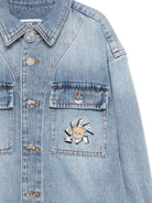 Giubbino per bambino Moschino Kids denim con stampa orso HUC01VL0E44 40511 MOSCHINO KIDS 