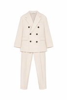Abito a doppiopetto per bambino Paolo Pecora Kids beige con revers a lancia PP4268 BEIGE PAOLO PECORA KIDS 