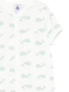 Tutina per neonato Petit Bateau bianca con stampa balene A0FS3 01 PETIT BATEAU KIDS 