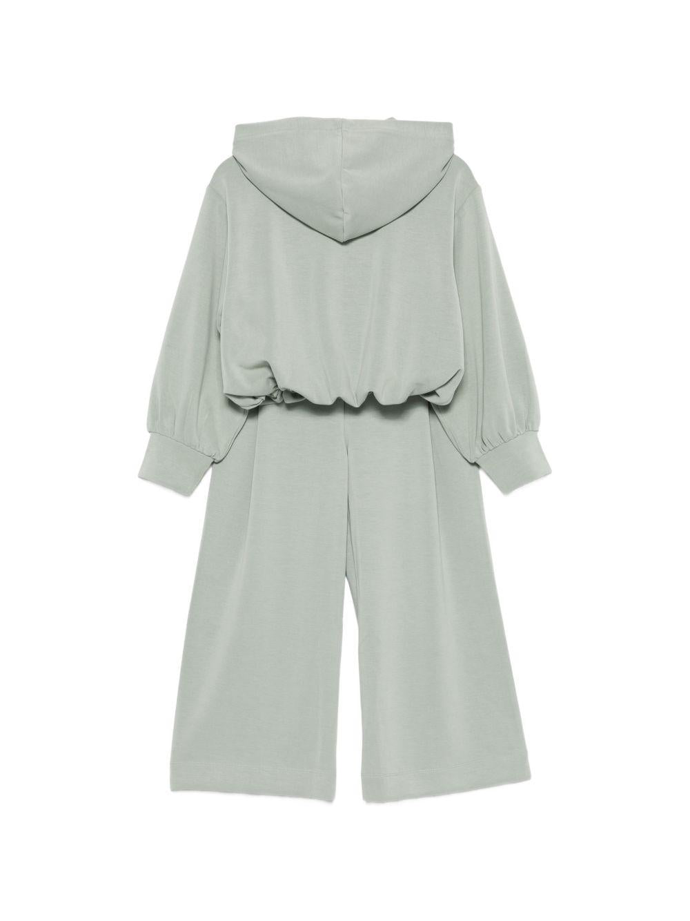 Tuta per bambina Emporio Armani Kids verde salvia con cappuccio e logo EG000867 AF16133 U9019 EMPORIO ARMANI KIDS 
