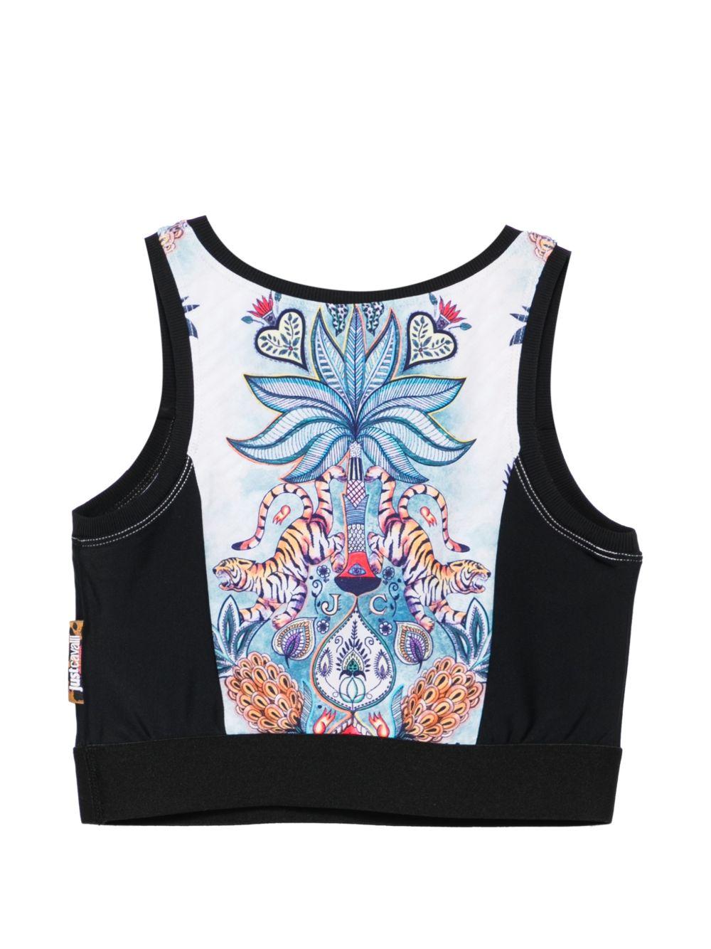 Canotta per bambina Just Cavalli Kids Little Rogue multicolore con stampa JGP26247TO TR.GARDEN ROBERTO CAVALLI KIDS 