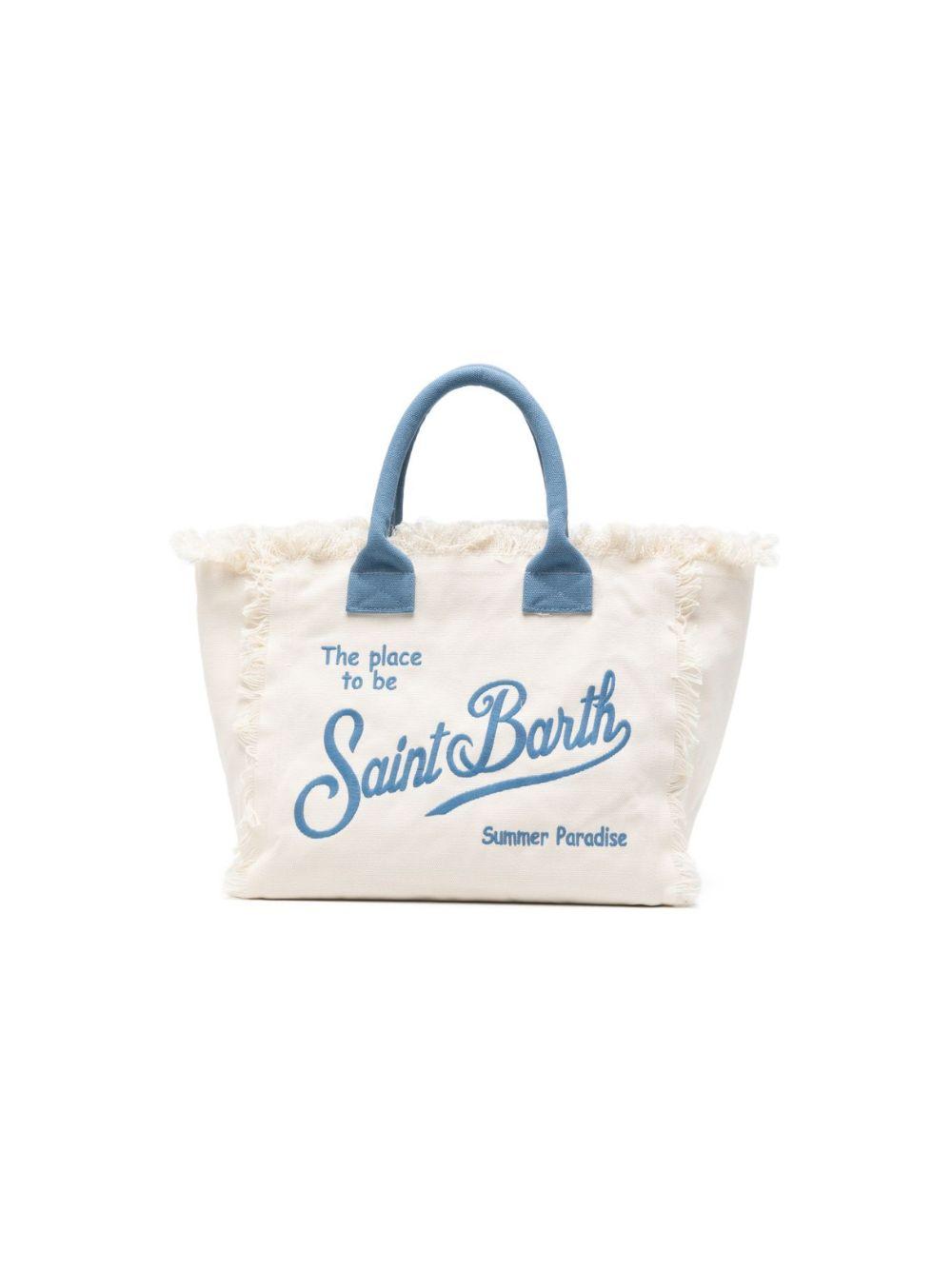 Borsa Vanity MC2 Saint Barth bianca con logo e manici a contrasto VANI001 09479L MC2 ST. BARTH KIDS 