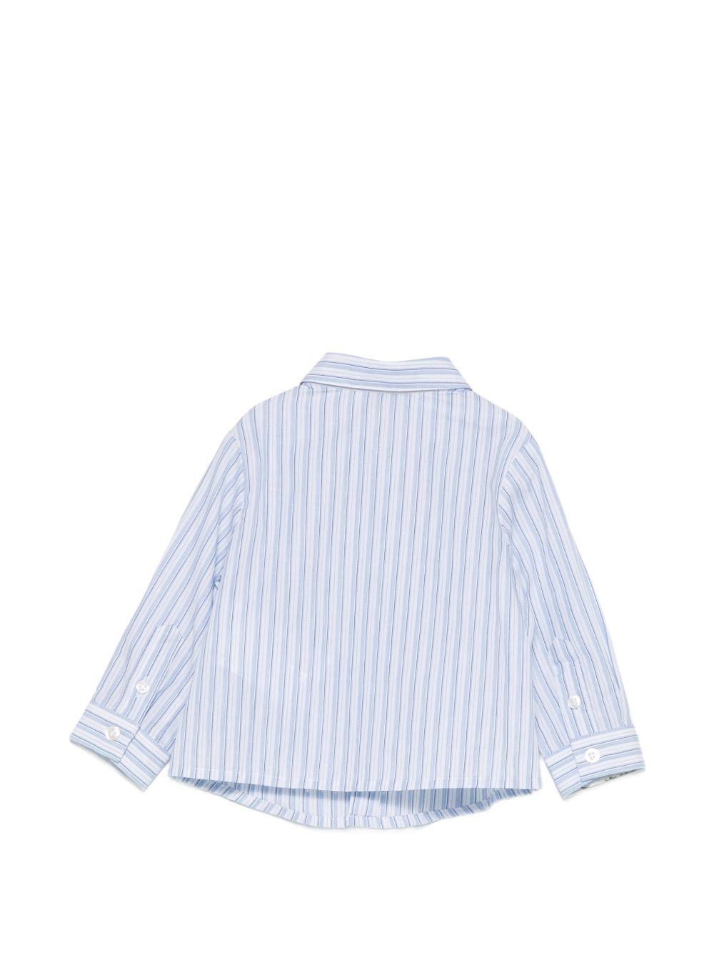 Camicia per neonato Emporio Armani Kids azzurra con design a righe EB001165 AF20973 F0023 EMPORIO ARMANI KIDS 