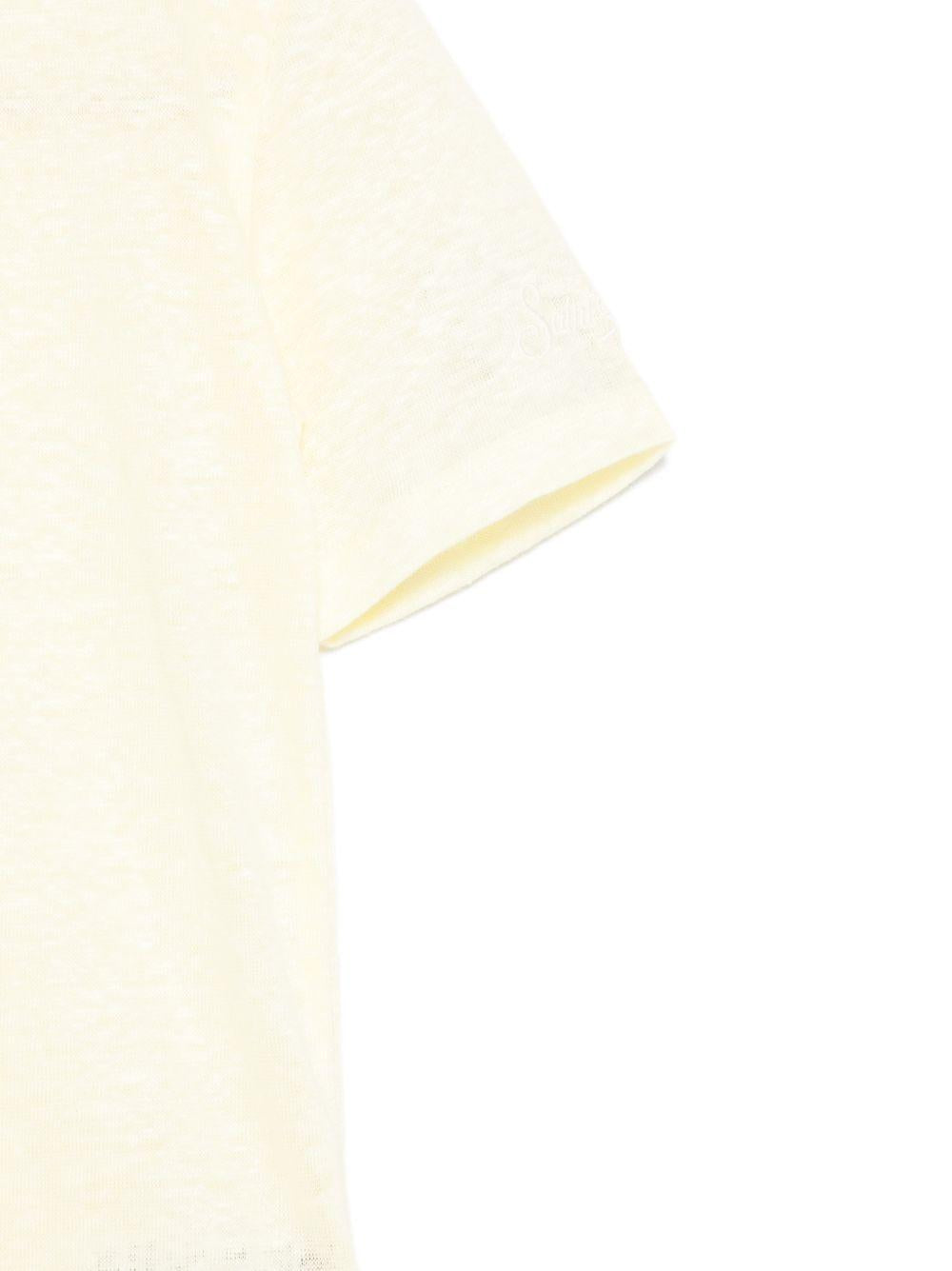 T-shirt per bambini MC2 Saint Barth Kids giallo con logo sulla manica ALE0002 00556L MC2 ST. BARTH KIDS 