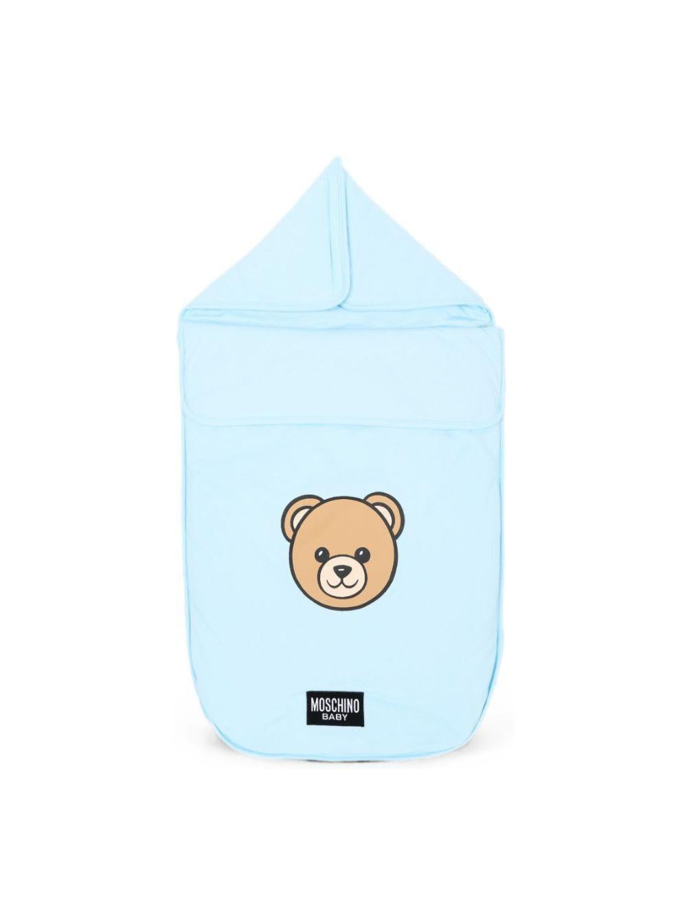 Sacco nanna per neonato Moschino Kids azzurro con motivo Teddy Bear MUE00WLCA40 40304 MOSCHINO KIDS 