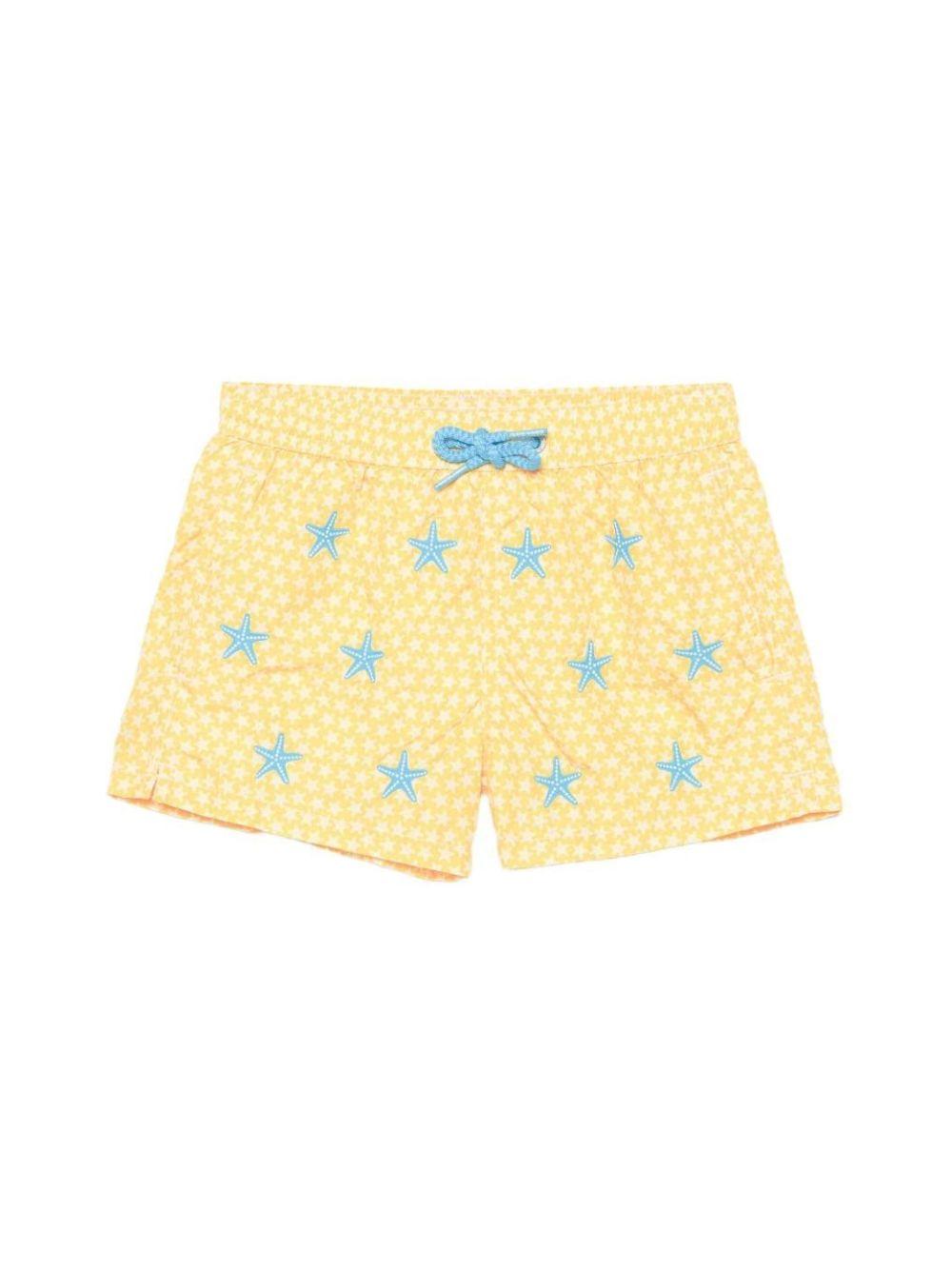 Costume per bambino MC2 Saint Barth Kids giallo con motivo stelle marine JEA0014 02167L MC2 ST. BARTH KIDS 