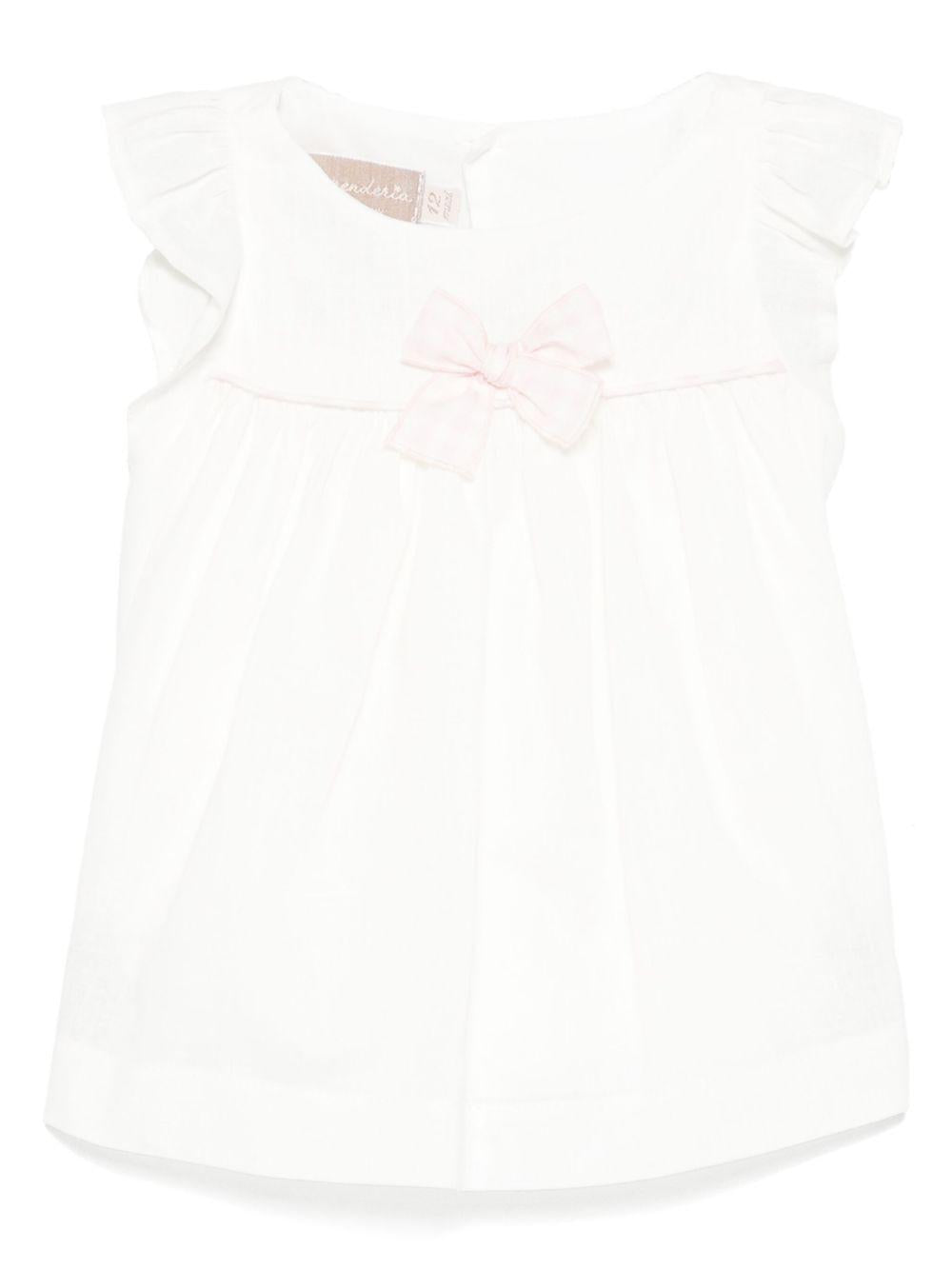 Abito per neonata La Stupenderia bianco in misto lino TBCT52 D02 LA STUPENDERIA KIDS 