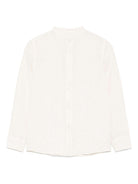 Camicia in lino per bambino Paolo Pecora Kids beige con logo ricamato PP4031 SALE PAOLO PECORA KIDS 