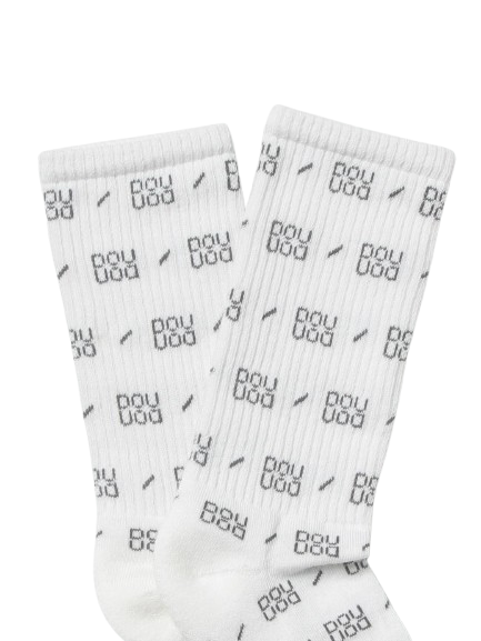 Calzini per bambini Douuoud Kids bianchi con logo all-over 2Q0800 Z0553 101NE DOUUOD 