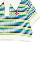 T-shirt per bambina Casablanca Kids multicolor con colletto polo KSP26KW136301 STRIPE CASABLANCA KIDS 