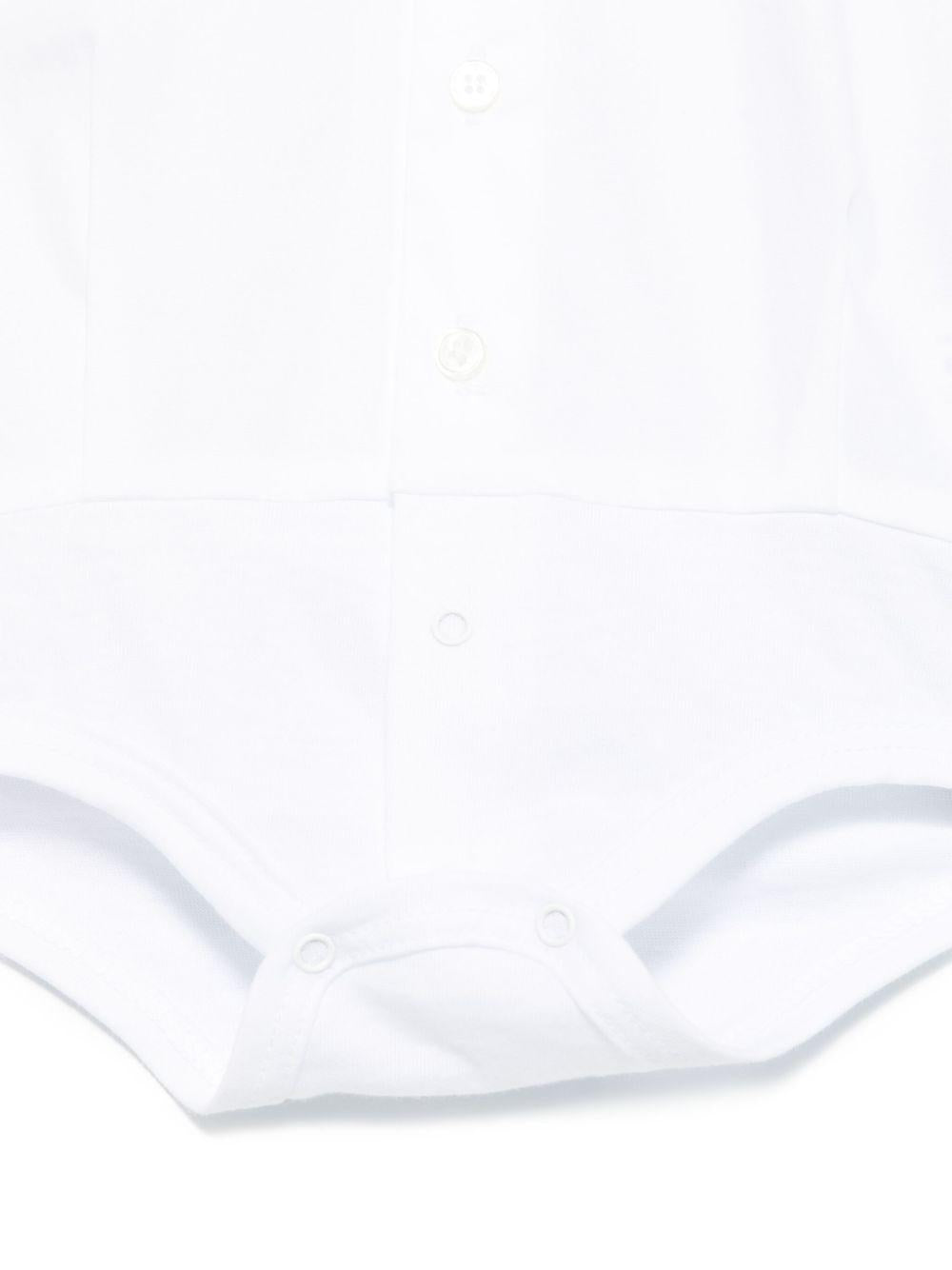 Body in voile di cotone per neonata Il Gufo bianco con logo sul petto P25MB036C0066 010 IL GUFO 