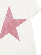 T-shirt per bambina Golden Goose Kids bianca con stella sul davanti GKP01273P002486 11560 GOLDEN GOOSE KIDS 