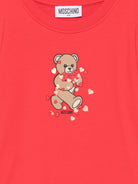 Abito per bambina Moschino Kids rosso con dettaglio Teddy Bear HAV0H7LDA63 50109 MOSCHINO KIDS 