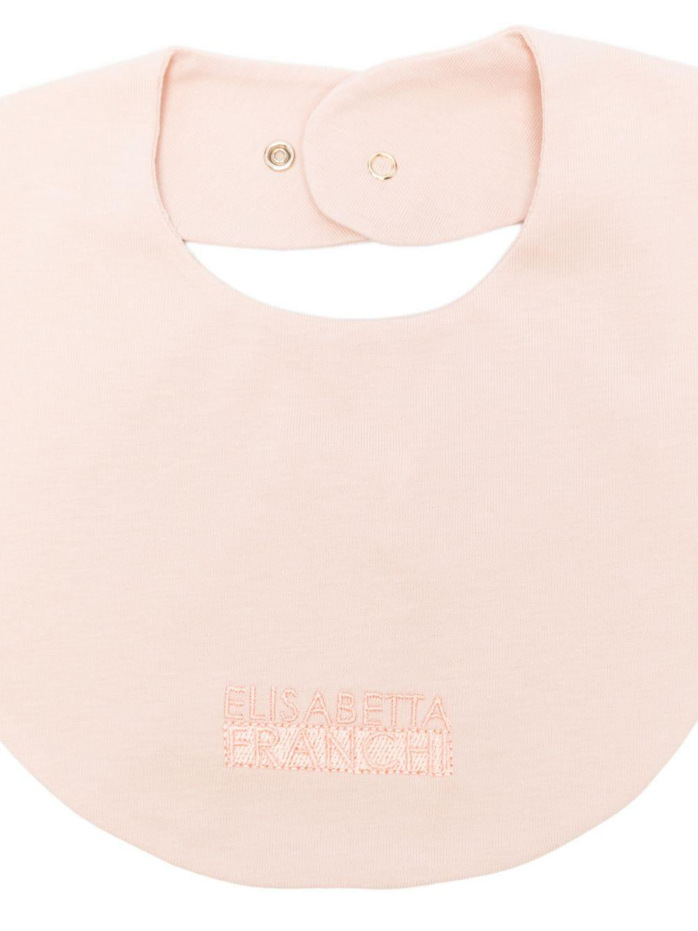 Bavaglino per neonata Elisabetta Franchi La Mia Bambina rosa con logo ricamato ENBA0670JF054 C036 ElISABETTA FRANCHI 