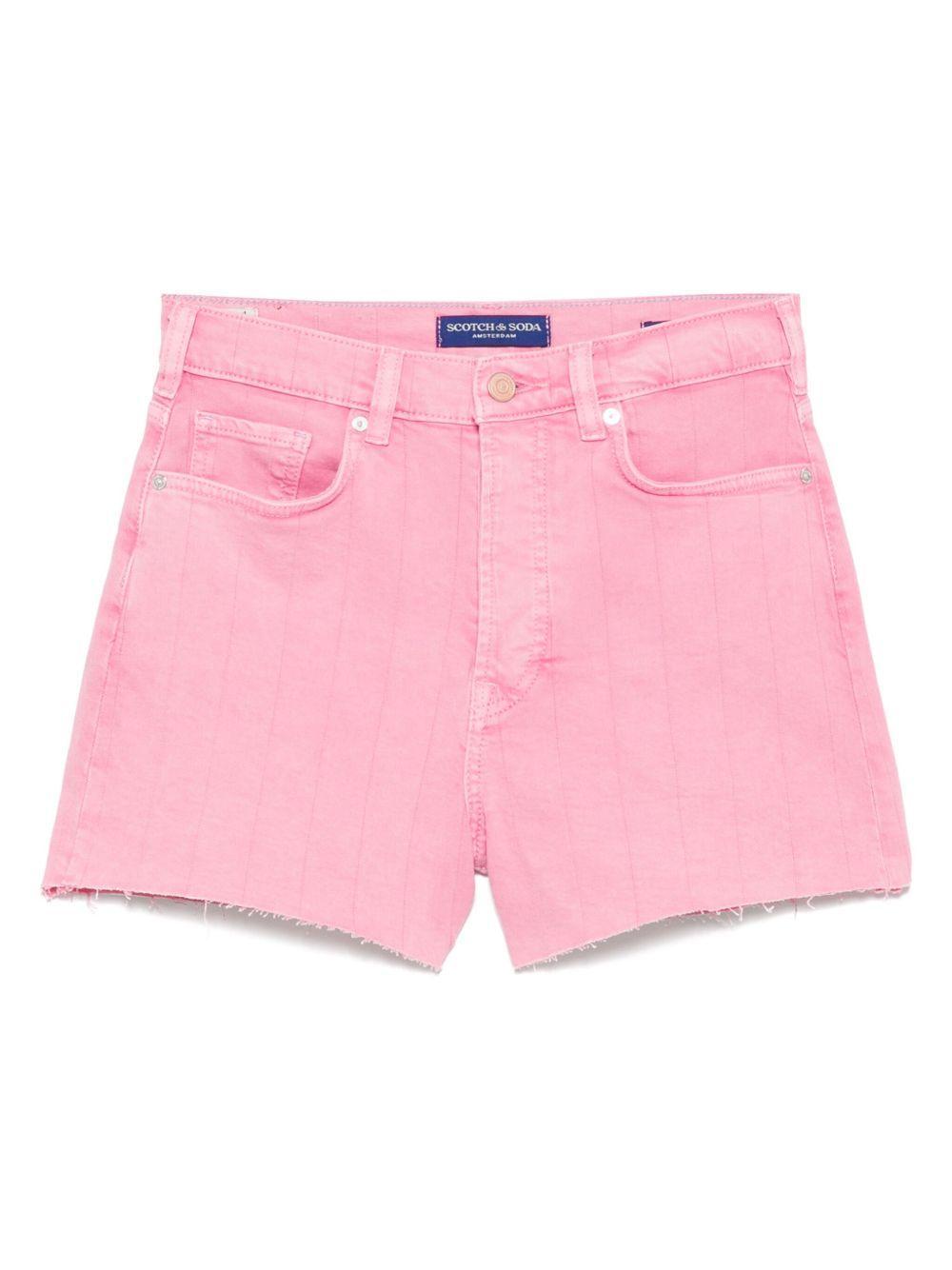 Shorts per donna Scotch & Soda in denim rosa con orlo a taglio vivo UFJ00693N 642 SCOTCH DONNA 