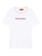 T-shirt per bambina Missoni Kids bianco con logo motivo a zigzag MX8A11 Z3186 100MC MISSONI KIDS 