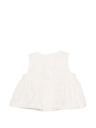 Top per neonata Simonetta bianco con orlo svasato SY5002 U0271 101AV SIMONETTA KIDS 