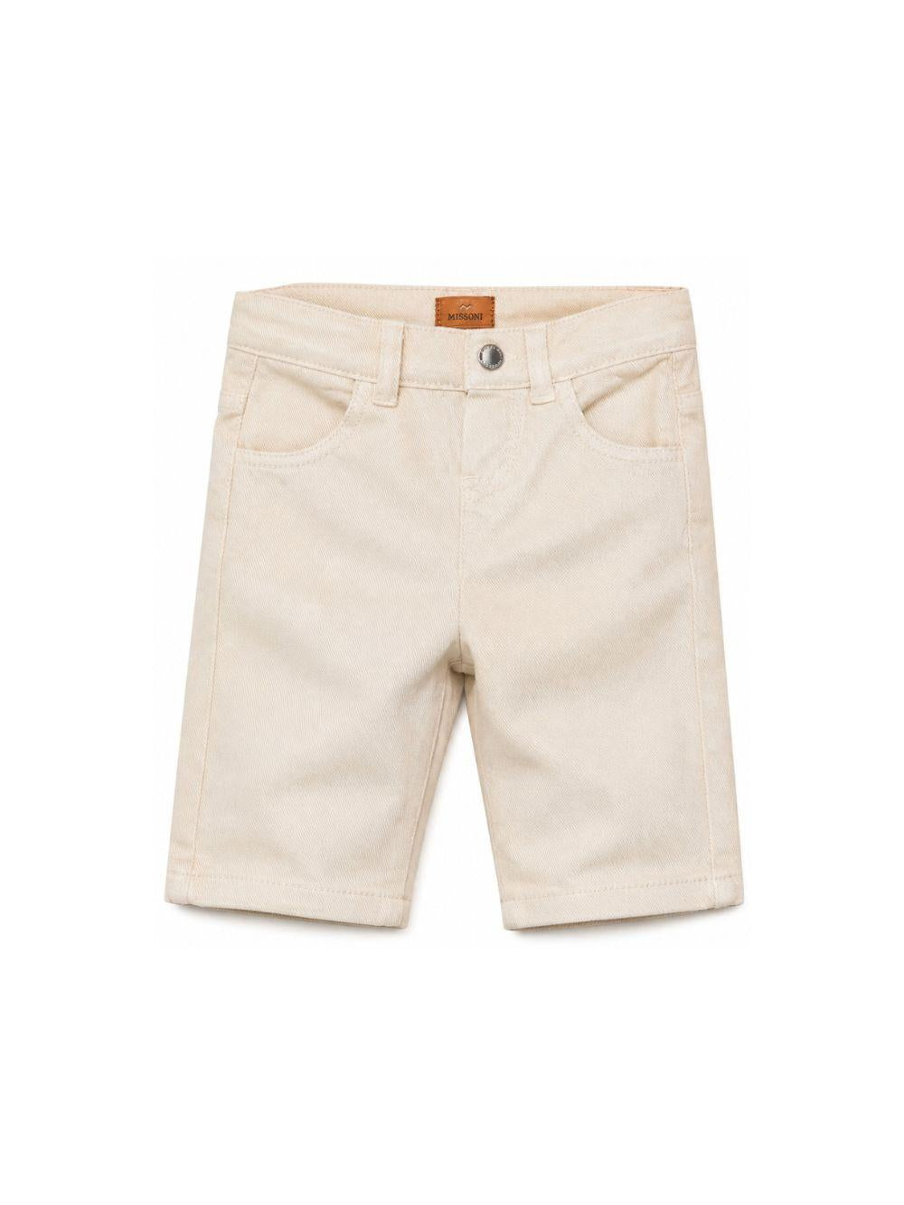 Pantaloni per neonato Missoni Kids beige con dettaglio ricamato sul retro MZ6330 Z3702 115 MISSONI KIDS 