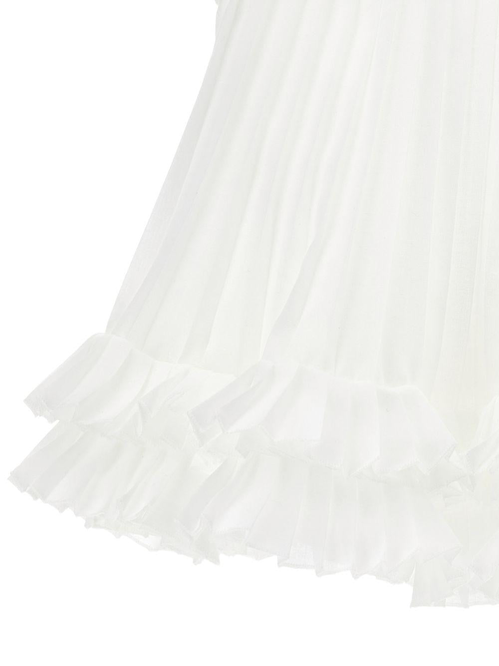T-shirt per bambina Monnalisa bianco con design plissettato 71G305 7364 0001 MONNALISA KIDS 