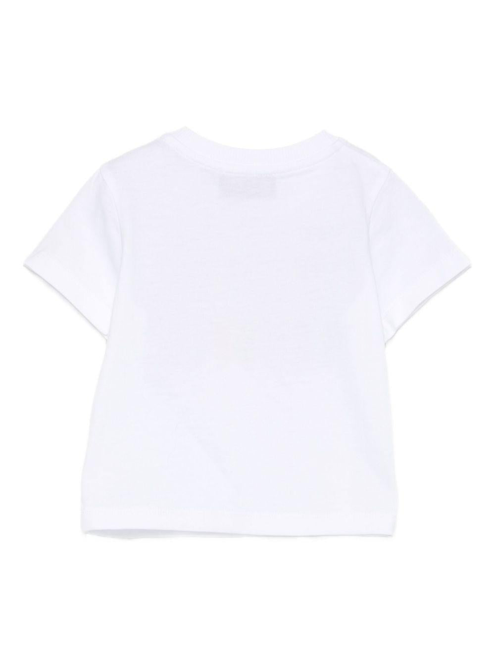 T-shirt per neonato Moschino Kids bianco con stampa matite MWM047LAA01 10101 MOSCHINO KIDS 