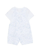 Set t-shirt e salopette per neonato Givenchy Kids azzurro con logo ricamato sul davanti H31261 N48 GIVENCHY KIDS 