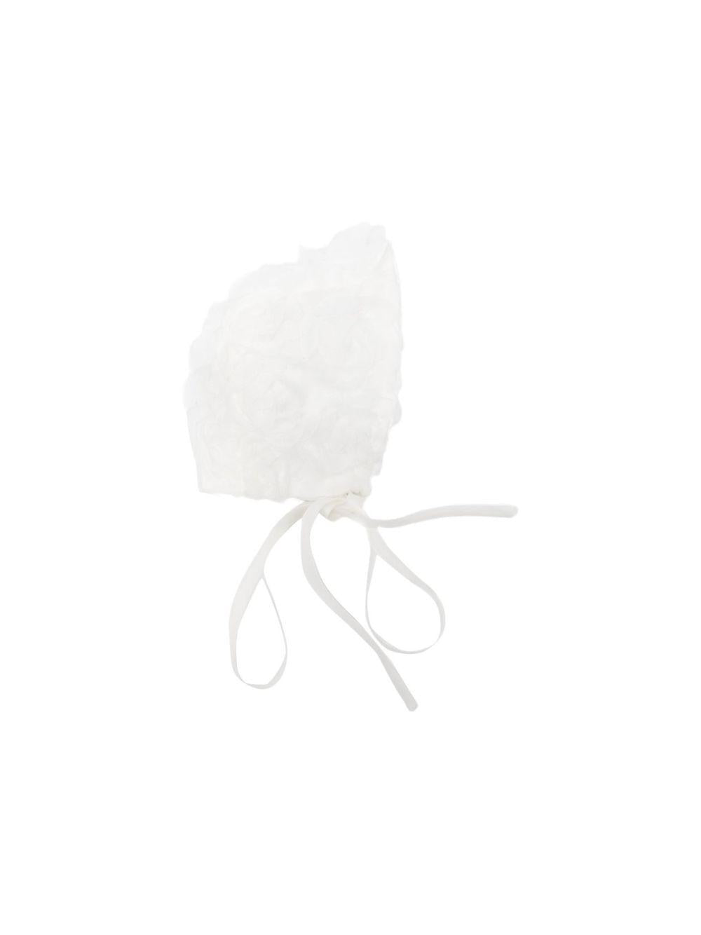 Cappello per neonati La Stupenderia bianco con dettagli floreali 2CBCP54 X04 LA STUPENDERIA 