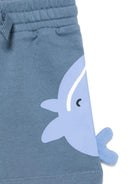 Shorts per neonato Stella McCartney Kids blu con stampa balene TY6589 Z3409 61B STELLA McCARTNEY KIDS 