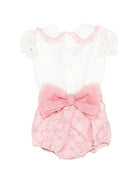 Completo t-shirt e culotte per neonata La Stupenderia multicolore con ricamo floreale 2CBCT52 X07 LA STUPENDERIA KIDS 