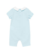 Tutina per neonato Moschino Kids azzurra con stampa logo MMY03YLAA03 40304 MOSCHINO KIDS 