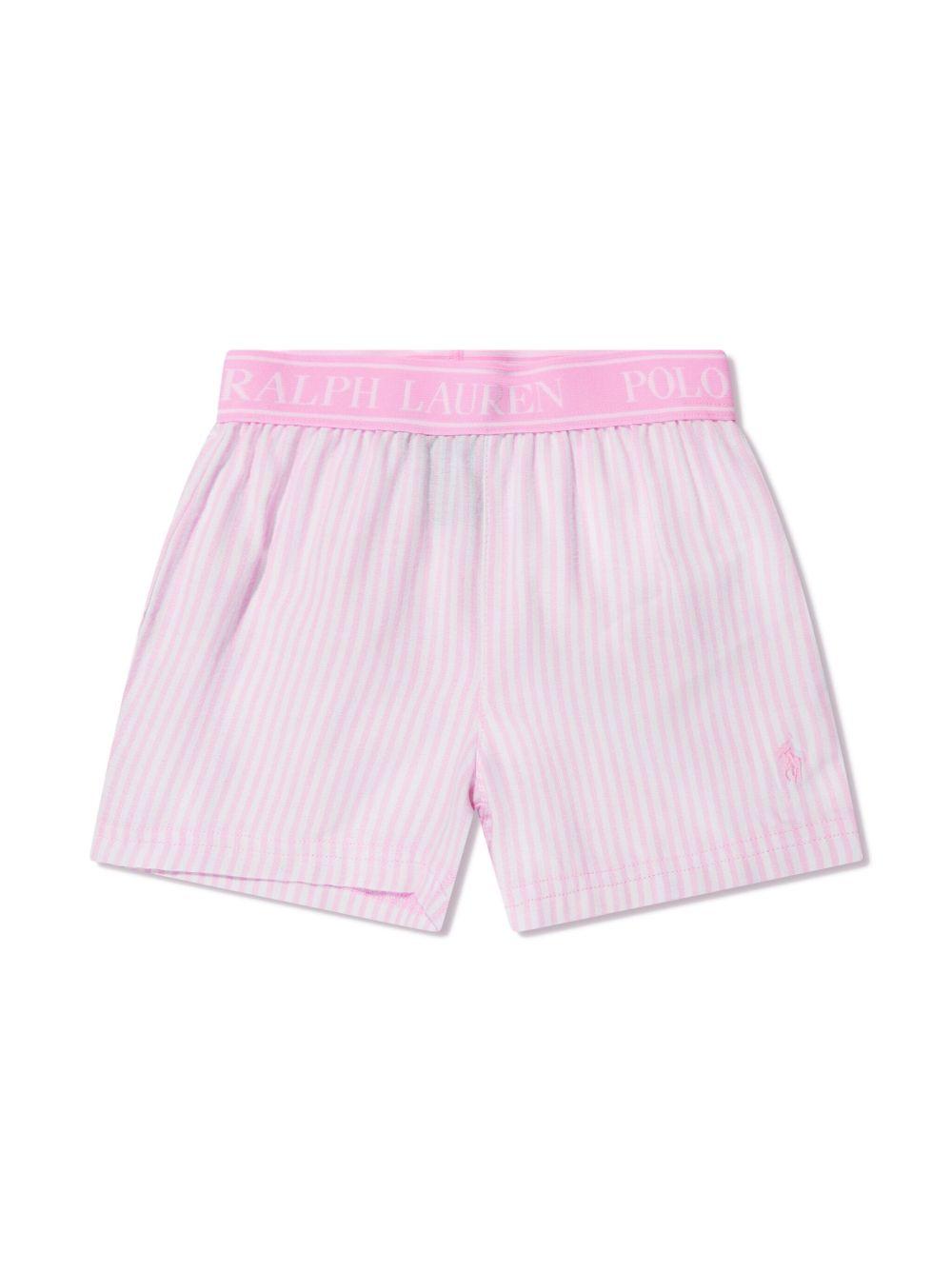 Pigiama per bambina Polo Ralph Lauren Kids bianco e rosa con stampa Polo Pony P0146 W2Q Ralph Lauren kids 