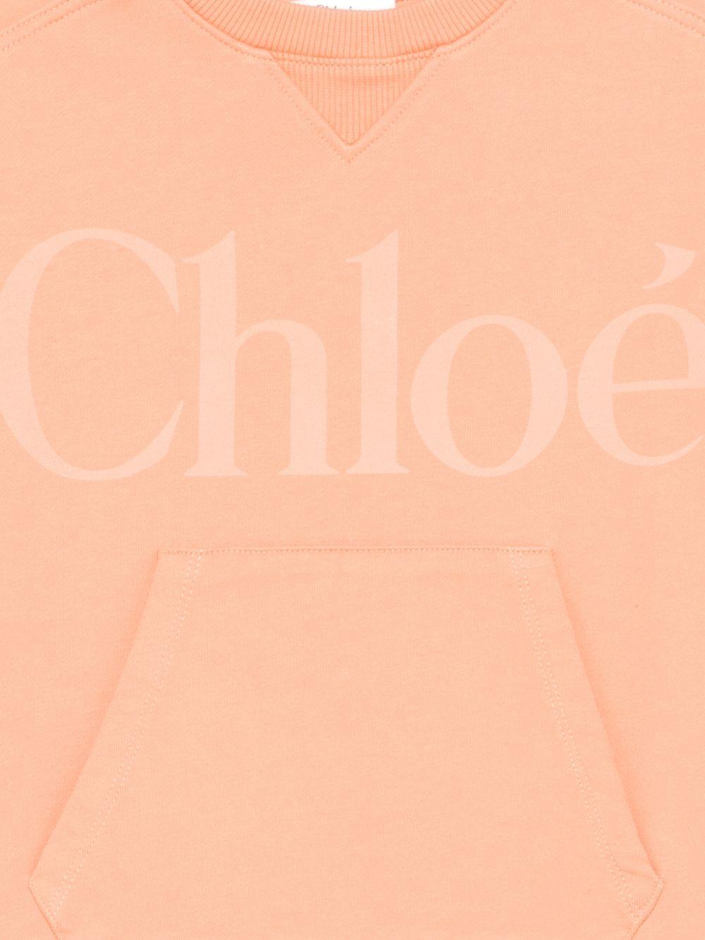 Abito per bambina Chloé Kids rosa con logo sul davanti C21230 43A CHLOE' KIDS 