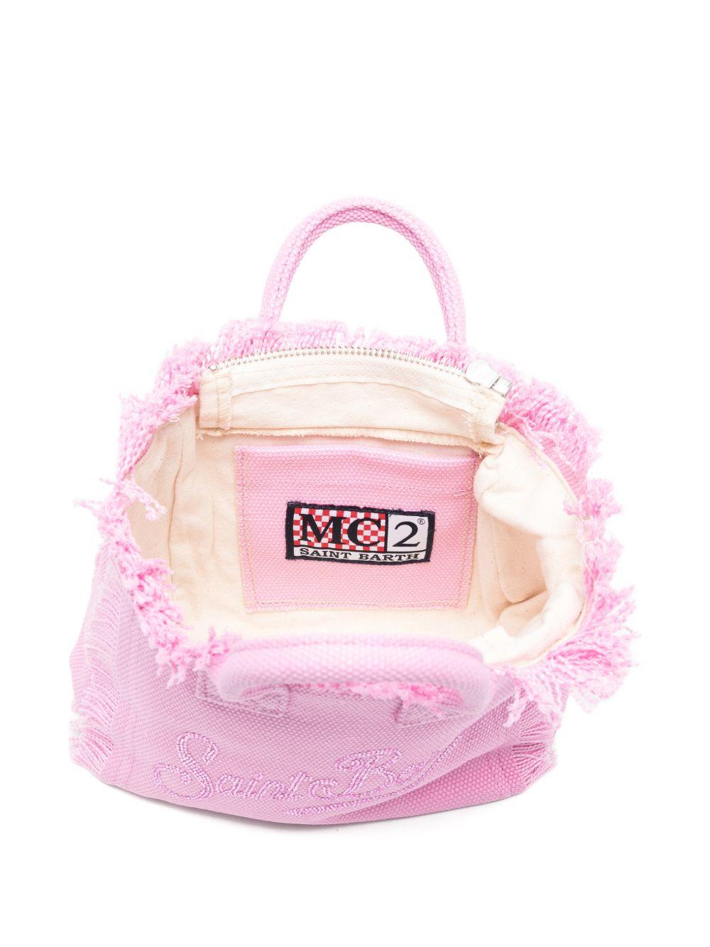 Borsa Vanity Mini MC2 Saint Barth rosa con logo impreziosito da glitter VAMI001 00403L MC2 ST. BARTH KIDS 