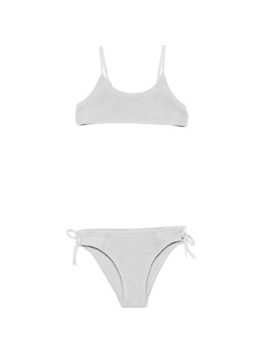 Costume da bagno per bambina MC2 Saint Barth Kids grigio con dettaglio laccetto JAI0003 02934L MC2 ST. BARTH KIDS 