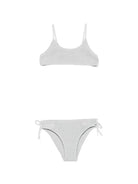 Costume da bagno per bambina MC2 Saint Barth Kids grigio con dettaglio laccetto JAI0003 02934L MC2 ST. BARTH KIDS 