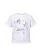 T-shirt per bambino Stella McCartney Kids bianca con stampa grafica sul davanti TZ8P41 Z3931 100 STELLA McCARTNEY KIDS 