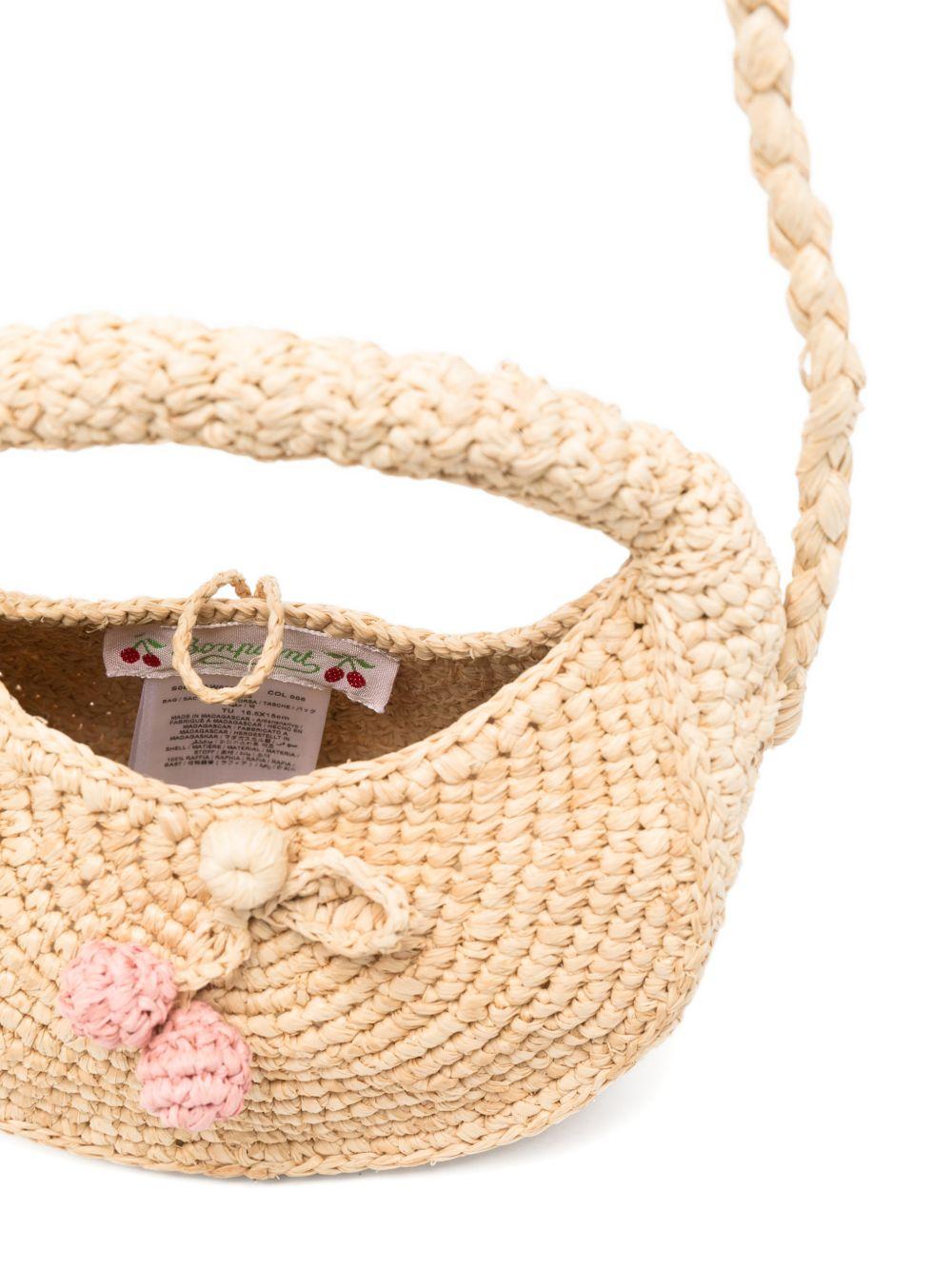 Borsa a spalla Loulou per bambina Bonpoint beige con applicazione a fiori S06GBAW00002 006 BONPOINT KIDS 