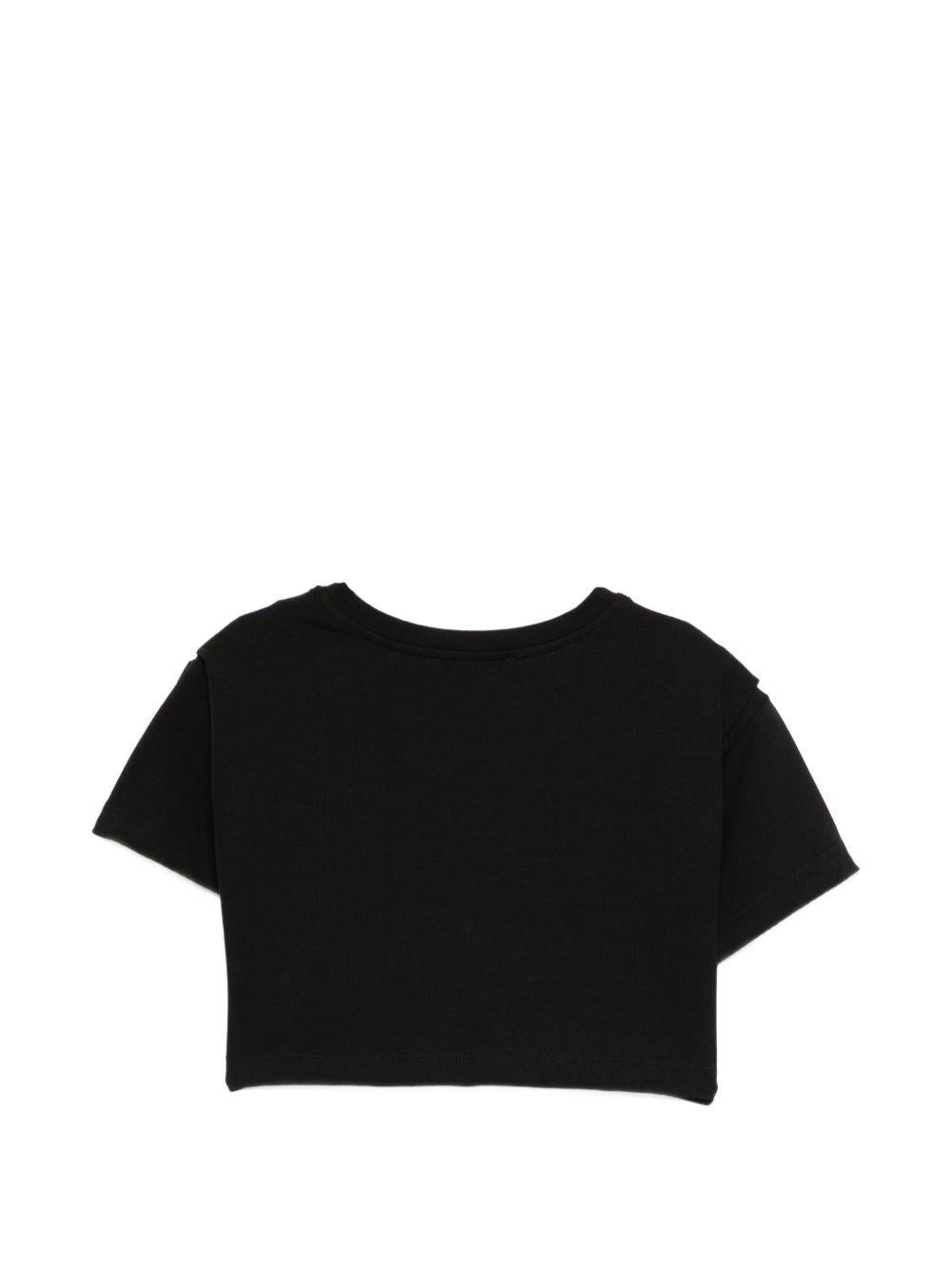 T-shirt per bambina John Richmond Junior nera modello crop RGP26123TS BLACK JOHN RICHMOND KIDS 