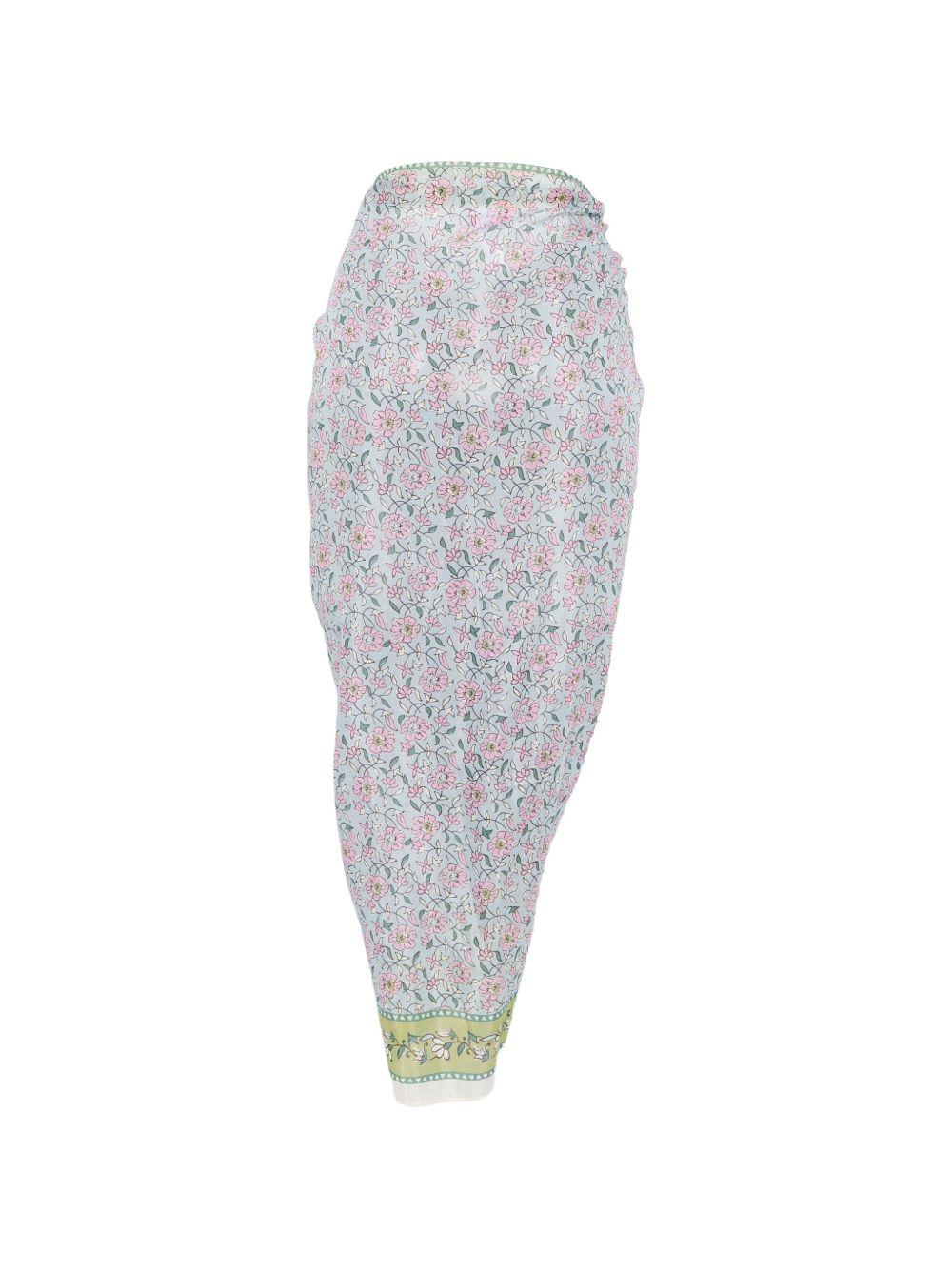 Pareo per donna MC2 Saint Barth azzurro con stampa floreale all-over TAIT001 09705L MC2 ST. BARTH 