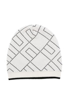 Berretto per neonata Elisabetta Franchi La Mia Bambina bianco con monogramma ENCP074CFL229 D759 ElISABETTA FRANCHI KIDS 
