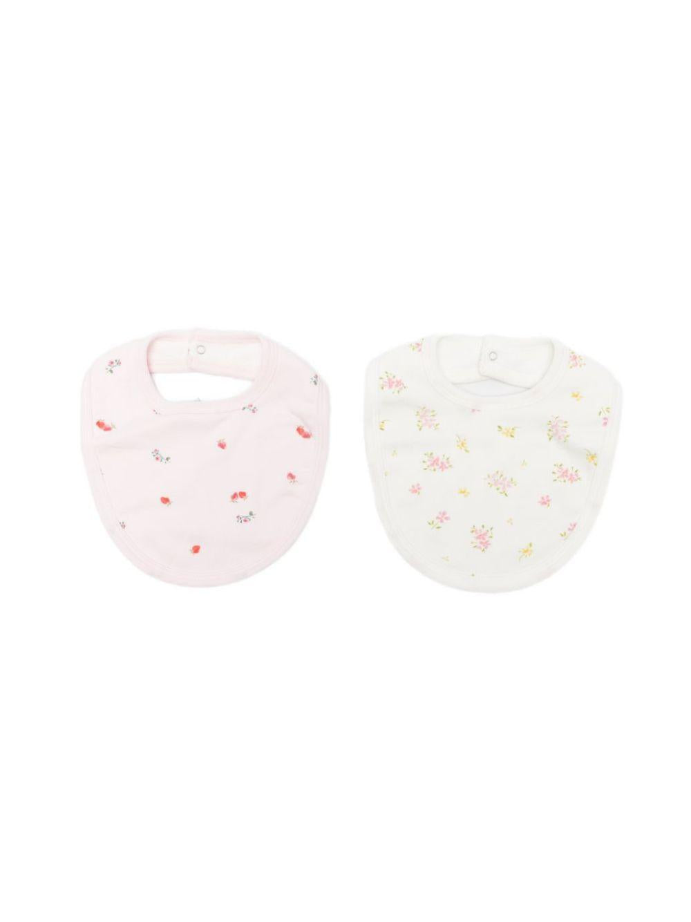 Set di due bavaglini per neonata Petit Bateau multicolore con stampa floreale A0FFR 01 PETIT BATEAU 