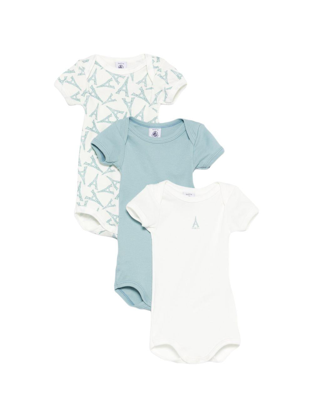 Tre pezzi per neonato Petit bateau multicolore con scollo rotondo A0FOE 00 PETIT BATEAU KIDS 