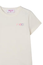 T-shirt per bambina Emilio Pucci Kids bianca con logo sul davanti PY8A81 Z3672 102 EMILIO PUCCI KIDS 
