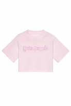 T-shirt per bambina Palm Angels Kids rosa con dettaglio logo PGAA004S26JER001 042 PALM ANGELS KIDS 