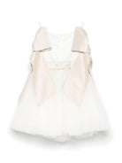 Abito per bambina Colorichiari bianco con fiocco e applicazione a fiori FB108018 3232 2042 COLORICHIARI 