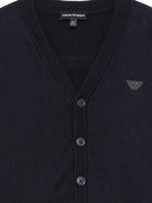 Cardigan per bambino Emporio Armani Kids blu con toppa con logo EB000437 AF28773 UB118 EMPORIO ARMANI KIDS 