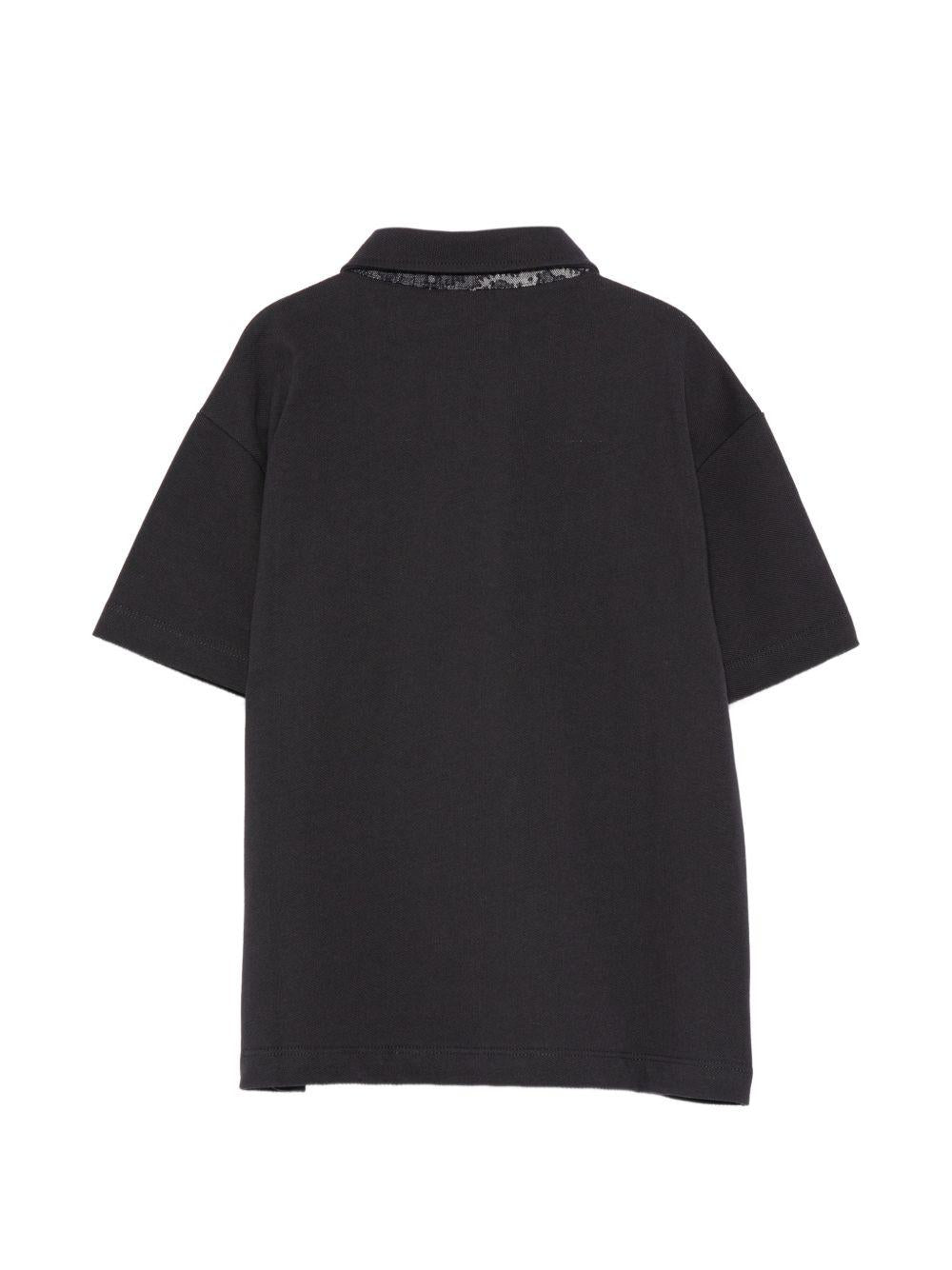 T-shirt per bambino Etro Kids nera con colletto stile polo GY8P01 Z0022 621 ETRO KIDS 