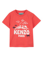 T-shirt per neonato Kenzo Kids rossa con stampa grafica sul davanti K61862 976 KENZO KIDS 