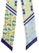 Foulard per bambina Monnalisa verde con stampa grafica limoni 19G015 7746 9914 MONNALISA KIDS 