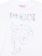 T-shirt per neonata Emilio Pucci Junior bianca con stampa sul davanti PZ8011 Z3672 100 EMILIO PUCCI KIDS 