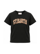 T-shirt per bambina MC2 Saint Barth Kids nero con toppa logo animalier ELLY001 03406L MC2 ST. BARTH KIDS 